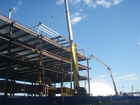 Steel erection finishes on the West building
